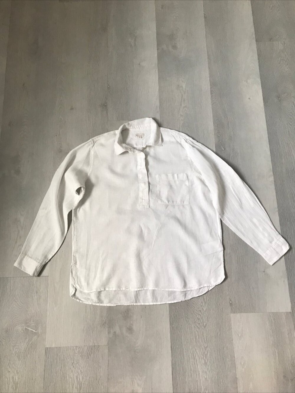 GAP WOMENS TUNIC HENLEY 100% LINEN SHIRT WOMENS LARGE